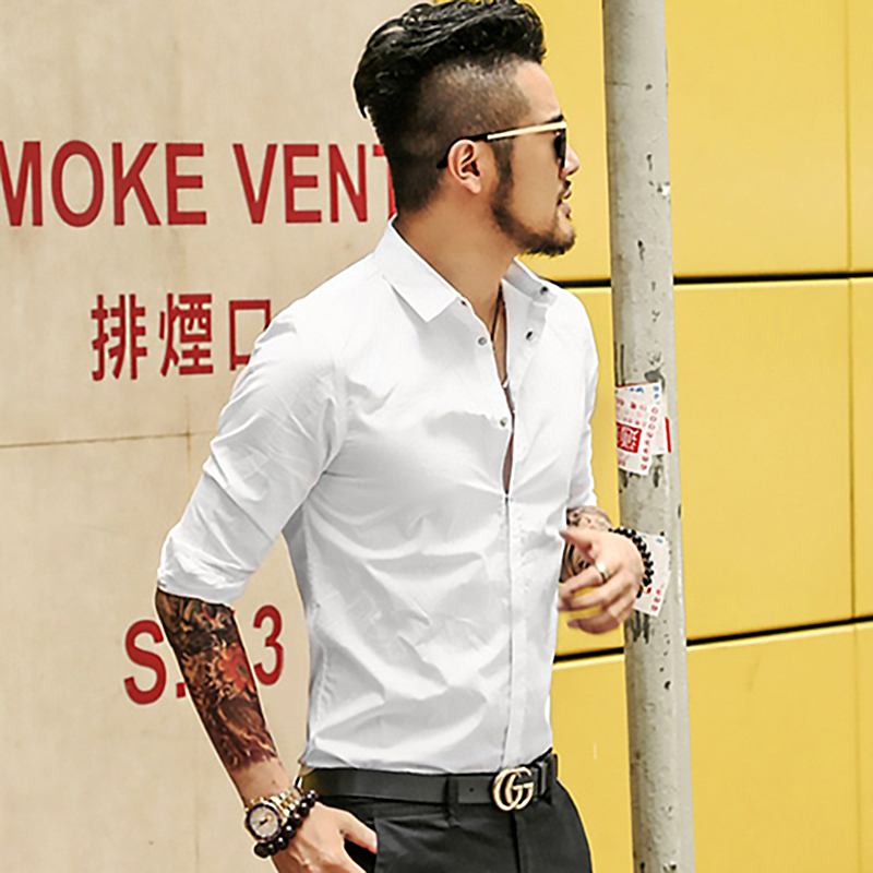 New Autumn Fashion Brand Clothing Slim Fit Long Sleeve solid Cotton Casual Men Shirt Social S2143, White
New Autumn Fashion Brand Clothing Slim Fit Long Sleeve solid Cotton Casual Men Shirt Social S2143, White