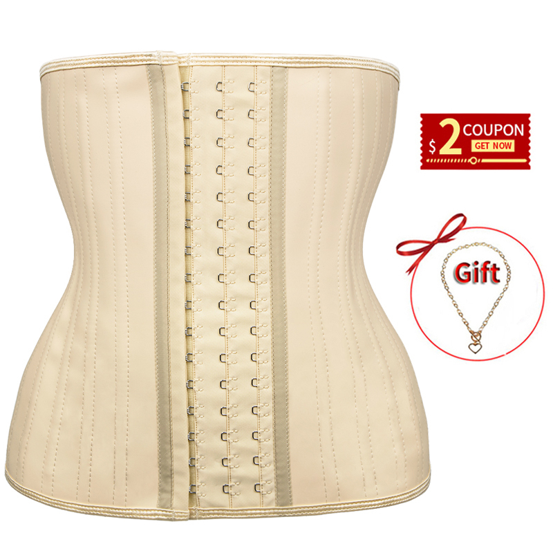VIP MUKATU Latex Waist Trainer Corset Belly Slim Belt Body Shaper Modeling Strap 25 Steel Boned Waist Cincher fajas colombianas LJ201209