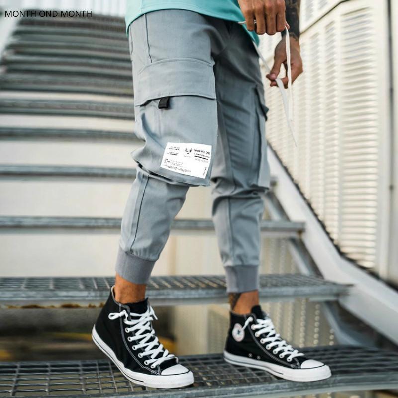 Men's Pants Cargo Hip-Hop Jogger Harem Multi-Pocket Casual Mens Trousers Fashion Harajuku Streetwear Tide Clothing Brand Sweatpants