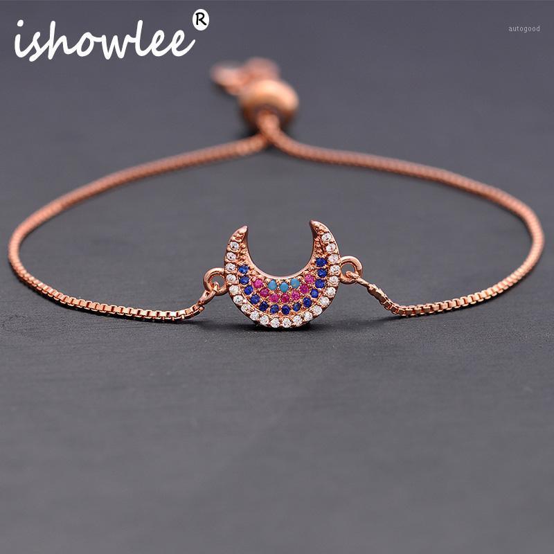 Charm Bracelets ISHOWLEE Gold 585 Moon Cubic Zircon For Girls Bohemian Friends Dainty Summer Chain Bracelet Luxury Jewelry Slb441 
Charm Bracelets ISHOWLEE Gold 585 Moon Cubic Zircon For Girls Bohemian Friends Dainty Summer Chain Bracelet Luxury Jewelry Slb441