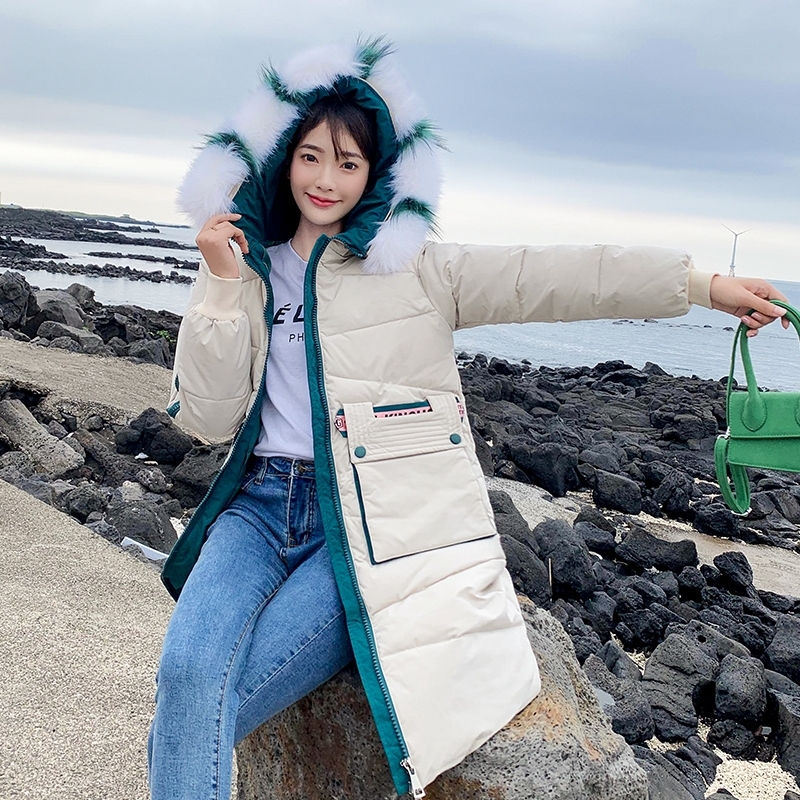 winter easy leisure and women down jacket pocket zipper stitching cottonpadded clothes back 201017