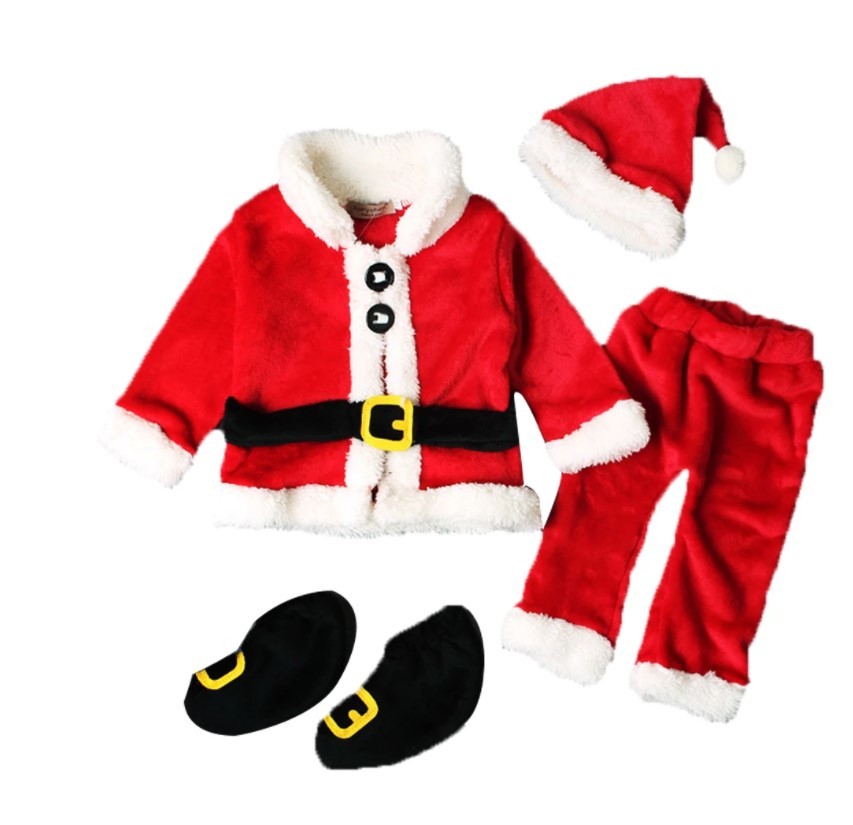 Children's Christmas clothing; suitable for long sleeve boys and girls; role playing Santa Claus clothing; lovely baby clothes;X1019