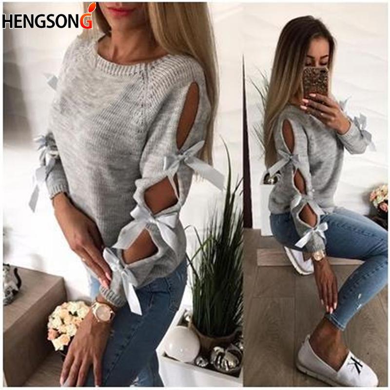New Women Bow Hollow Out Long Sleeve Warm Sweater Pullover Knitting Bow Loose O-Neck Tops Blouse Knitwear, White;black
New Women Bow Hollow Out Long Sleeve Warm Sweater Pullover Knitting Bow Loose O-Neck Tops Blouse Knitwear, White;black