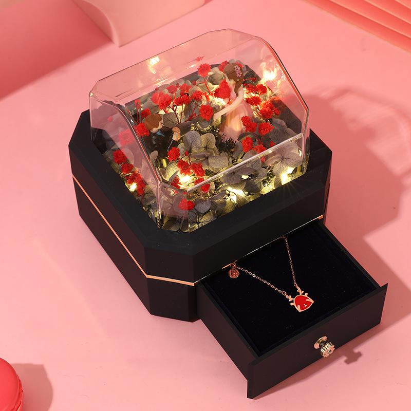 2021 Romantic House Marry Me Rose Gypsophila Necklace Ring Flower Box Rechargeable Jewelry Gift Box for Valentine's Day Gift
2021 Romantic House Marry Me Rose Gypsophila Necklace Ring Flower Box Rechargeable Jewelry Gift Box for Valentine's Day Gift