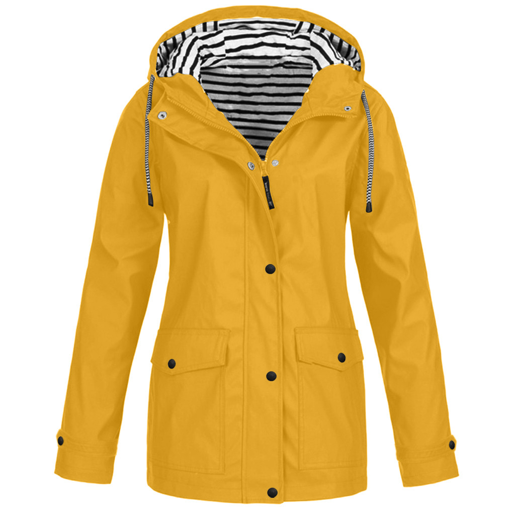 Women Solid Rain Jacket 2020 Lady Outdoor Plus Waterproof Hooded Raincoat Windproof Jacket Coat Long Sleeve Femme Jacket, Black
Women Solid Rain Jacket 2020 Lady Outdoor Plus Waterproof Hooded Raincoat Windproof Jacket Coat Long Sleeve Femme Jacket, Black