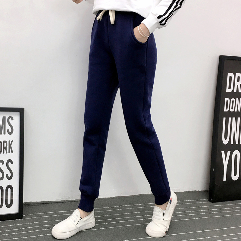 Jvzkass winter new lamb plus size sweat pants plus velvet padded feet pants lamb wool casual pants women's trousers Z54 201106