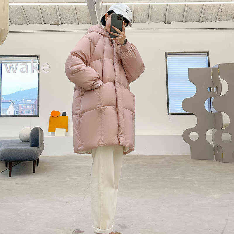 Women's Down Feather Jackets Coat Winter Baggy Thickening Warm Bubble Long Oversized Female Puffer Cotton Padded Jacket Outwear 211221