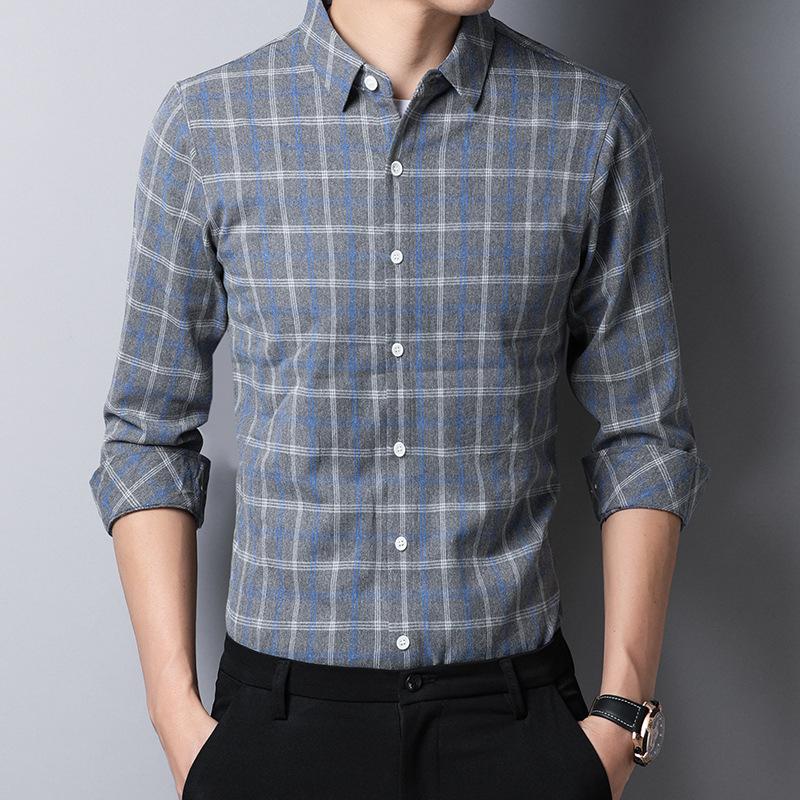 Men's Plaid Shirt High Quality Male Lapel Long Sleeve Shirt Fashion Youth Luxury Chemise Homme Brand Casual Camisas Para Hombre, Blue
Men's Plaid Shirt High Quality Male Lapel Long Sleeve Shirt Fashion Youth Luxury Chemise Homme Brand Casual Camisas Para Hombre, Blue
