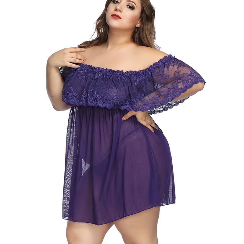 Women' Sleepwear Women Lingerie Night Gown Sexy Erotic Lace Dress Hollow-out Pijama With Thong G-string Plus Size 6XL, Black
Women' Sleepwear Women Lingerie Night Gown Sexy Erotic Lace Dress Hollow-out Pijama With Thong G-string Plus Size 6XL, Black