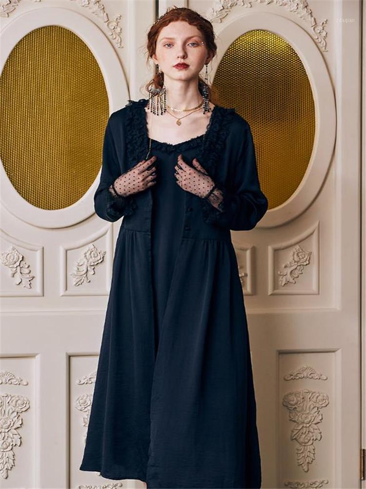 Robe Set Women Royal Blue Morning Gown Spring Summer Long Sleepwear Retro Sexy Robe Nightgown1
Robe Set Women Royal Blue Morning Gown Spring Summer Long Sleepwear Retro Sexy Robe Nightgown1