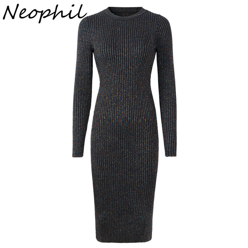 Neophil Knitting Midi Women Dresses Winter Long Seeve Sexy Elegant Elastic Slim Knitted Sheath Casual Fashion Dress D2989 201203, Black;gray
Neophil Knitting Midi Women Dresses Winter Long Seeve Sexy Elegant Elastic Slim Knitted Sheath Casual Fashion Dress D2989 201203, Black;gray