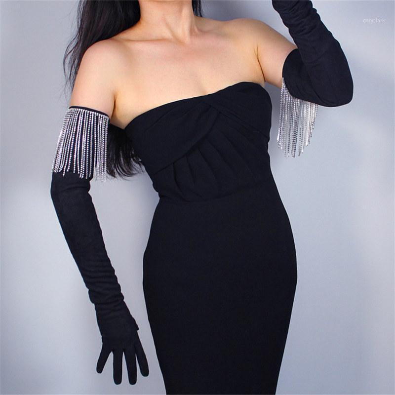Five Fingers Gloves 2021 70cm Rhinestone Extra Long Tassel Chain Diamond Imitation Leather Suede Matte Black Woman's WJP09-701
Five Fingers Gloves 2021 70cm Rhinestone Extra Long Tassel Chain Diamond Imitation Leather Suede Matte Black Woman's WJP09-701