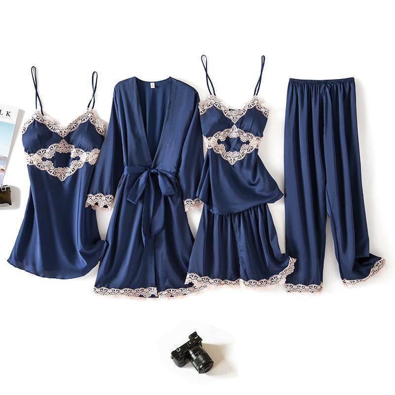 Lace Patchwork Women Nighty&Robe Suit Intimate Lingerie Sexy Strap Top&Shorts 4PCS Pajamas Set Silky Homewear Pijamas Sleepwear, Nightyshort green
Lace Patchwork Women Nighty&Robe Suit Intimate Lingerie Sexy Strap Top&Shorts 4PCS Pajamas Set Silky Homewear Pijamas Sleepwear, Nightyshort green