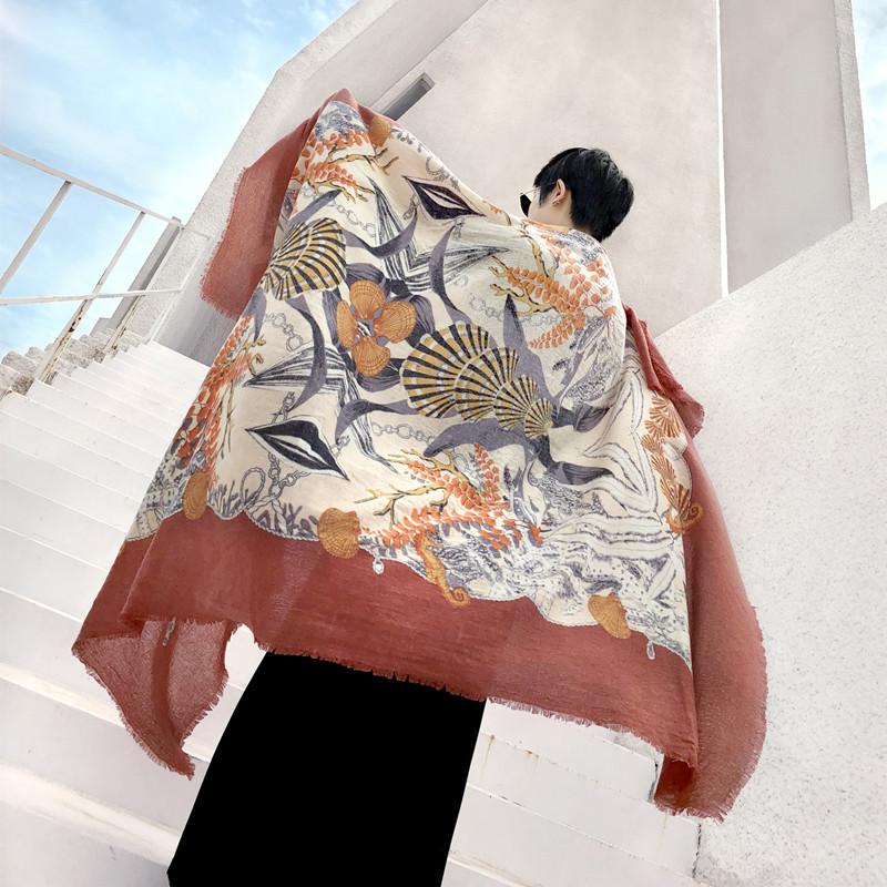 Scarves Fabulous Seaworld Print 100% Wool Scarf Women Winter Large Blanket Scarfs Shawl Wraps 180x130cm
Scarves Fabulous Seaworld Print 100% Wool Scarf Women Winter Large Blanket Scarfs Shawl Wraps 180x130cm