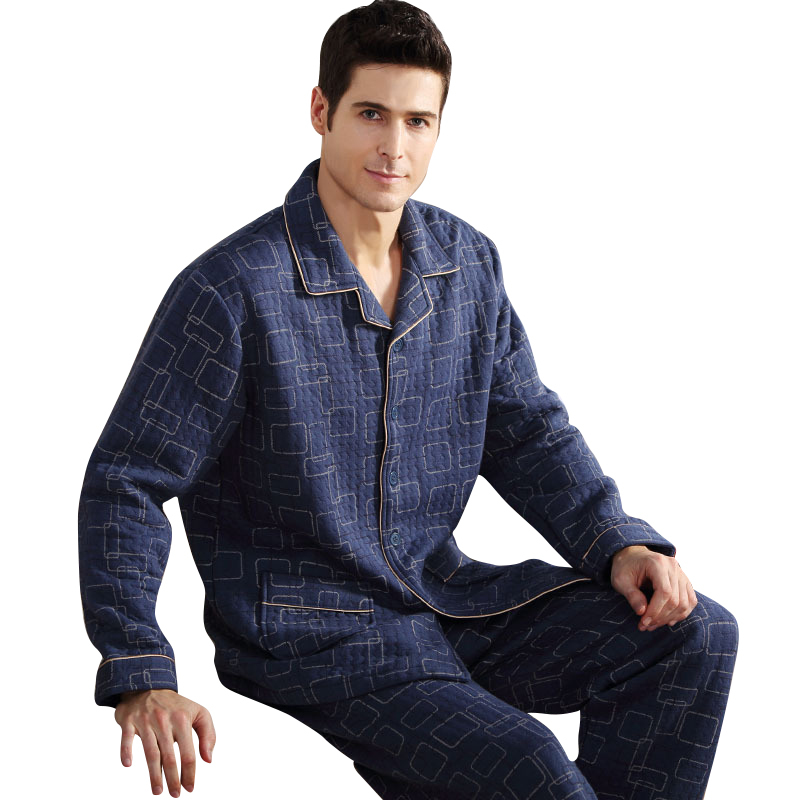 New mens pajama set cotton pajamas sleep pants two sets of high-quality fashion print pajamas men large size home service 201111