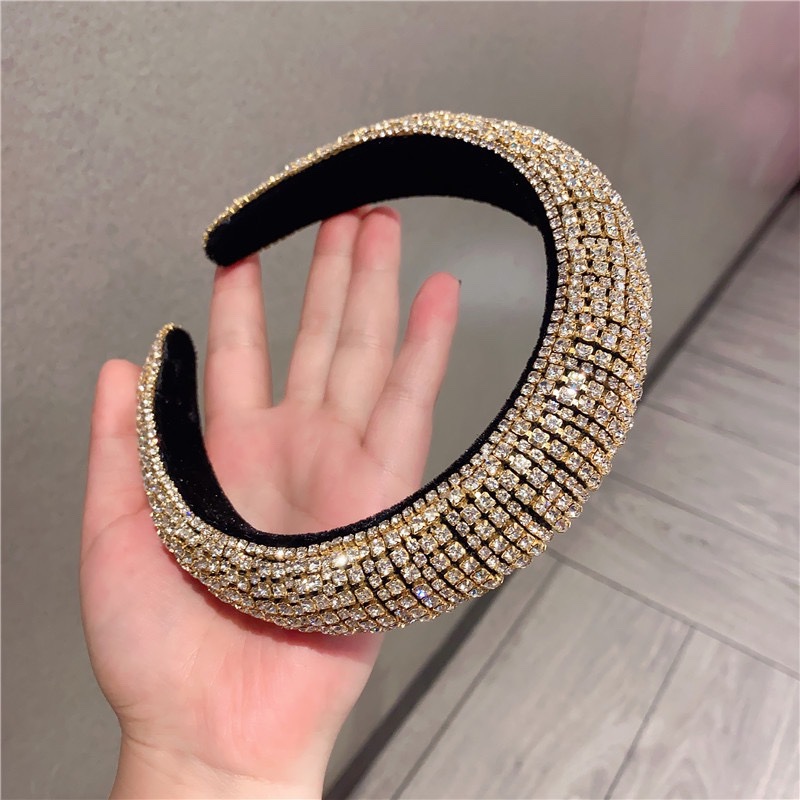 Baroque Rhinestone Headbands Headband European American Catwalk Celebrities Full Diamond Bridal Pearl Headdress