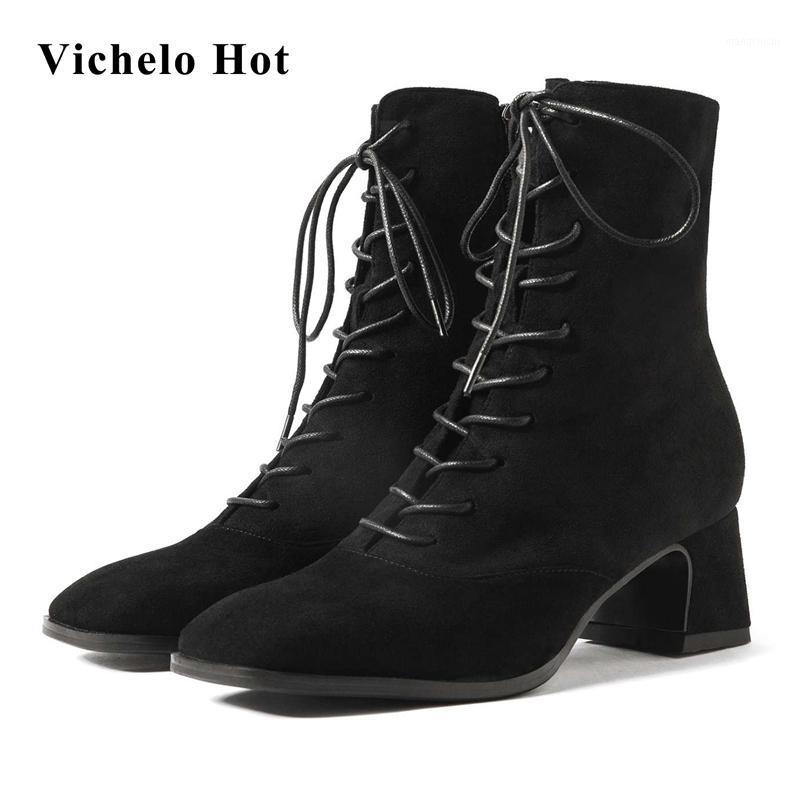 Vichelo Hot sheep suede square toe med heel cross-tied mature young lady streetwear handsome winter best sale mid-calf boots L031, Black1
Vichelo Hot sheep suede square toe med heel cross-tied mature young lady streetwear handsome winter best sale mid-calf boots L031, Black1