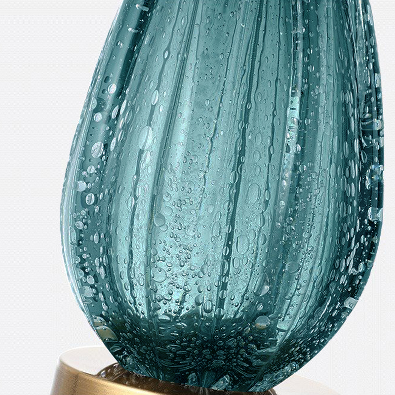 Elegant Gray Green Glass Floor Lamp Contemporary Design Perfect for Villas and Hotel Interiors