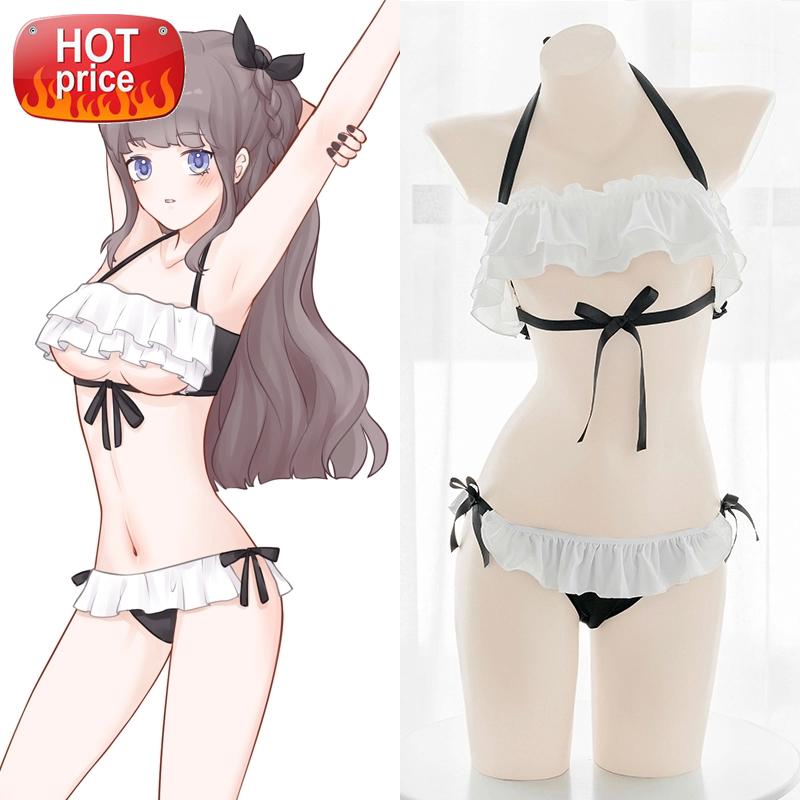 Sweet Cute Underwear Set Women Ruffles Lingerie Kawaii Cow Cosplay Outfit Micro Bikini Open Cup Bra and Panty Stripper Outfit #Yq2e, Black;white
Sweet Cute Underwear Set Women Ruffles Lingerie Kawaii Cow Cosplay Outfit Micro Bikini Open Cup Bra and Panty Stripper Outfit #Yq2e, Black;white
