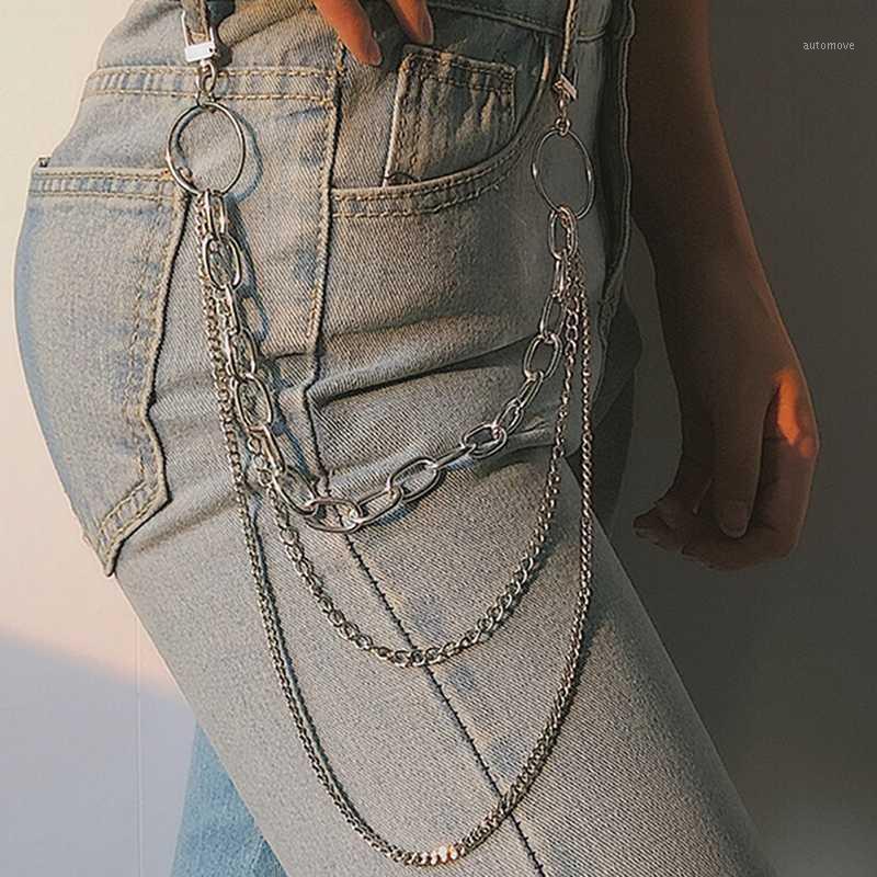 Fashion Punk Hip-hop Trendy Single/Three Layer Belt Key Chain Waist Pants Chain Jeans Long Metal Clothing Accessories Jewelry1