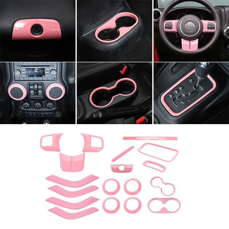 18 PCS Full Set Interior Decoration Trim Kit Pink Accessories For Jeep Wrangler JK 11-17 4Door
18 PCS Full Set Interior Decoration Trim Kit Pink Accessories For Jeep Wrangler JK 11-17 4Door