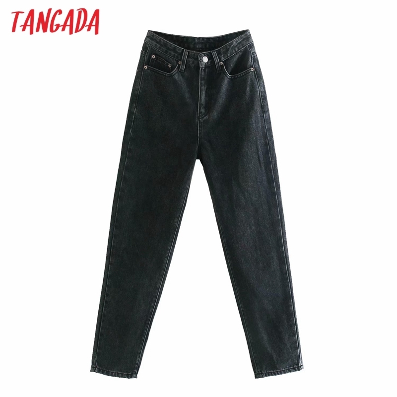 Tangada fashion women black jeans pants long trousers pockets buttons female denim pants 6P37 210203
Tangada fashion women black jeans pants long trousers pockets buttons female denim pants 6P37 210203