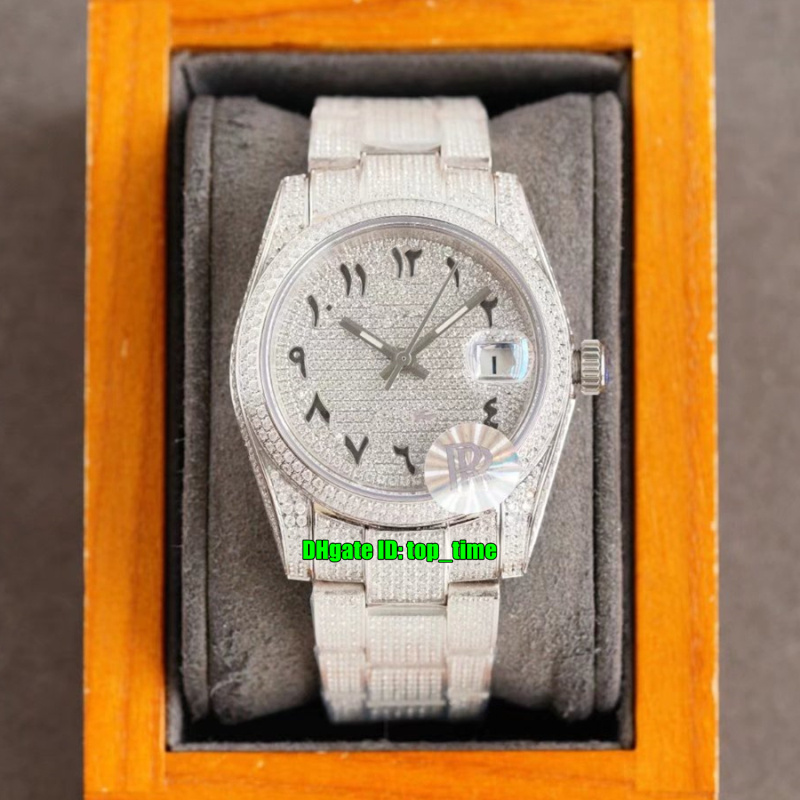Luxury Watches RRF 36mm Datejust Iced Out Full Diamond Automatic Mens Womens Watch Pavé Diamonds Arabic Dial 904L Steel Bracelet Ladies Gents Wristwatches, Vip
Luxury Watches RRF 36mm Datejust Iced Out Full Diamond Automatic Mens Womens Watch Pavé Diamonds Arabic Dial 904L Steel Bracelet Ladies Gents Wristwatches, Vip
