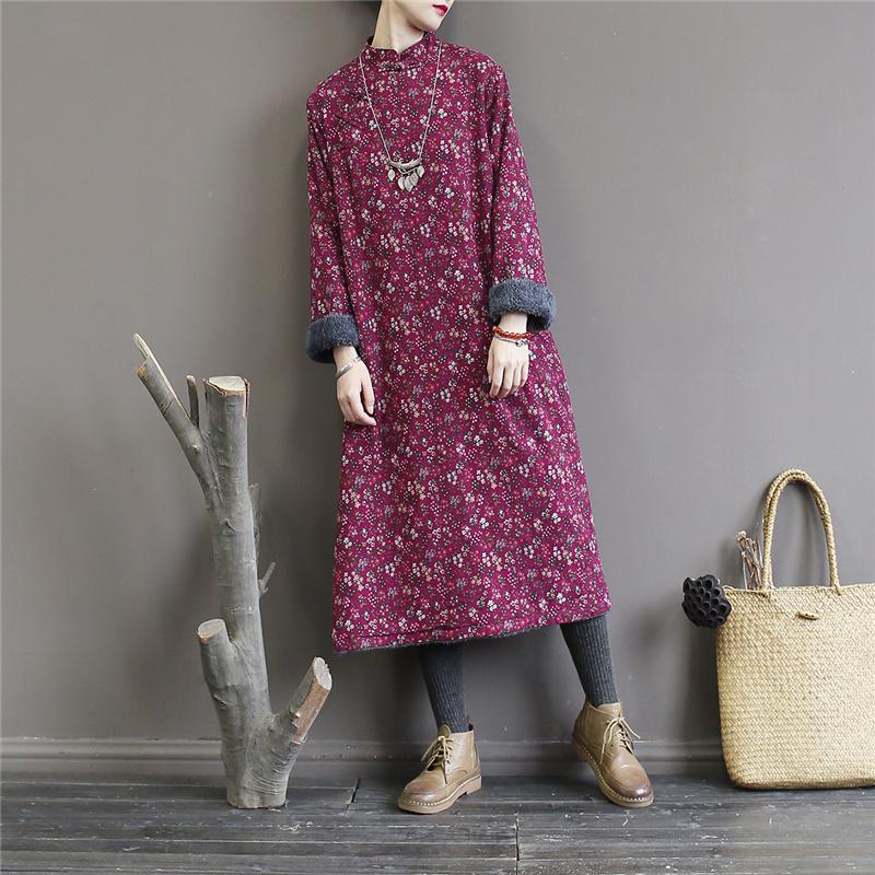 Johnature 2020 Winter New Chinese Style Dress Cotton Linen Robes For Women Long Sleeve Plus Fleece Vintage Warm Dress, Purple red
Johnature 2020 Winter New Chinese Style Dress Cotton Linen Robes For Women Long Sleeve Plus Fleece Vintage Warm Dress, Purple red