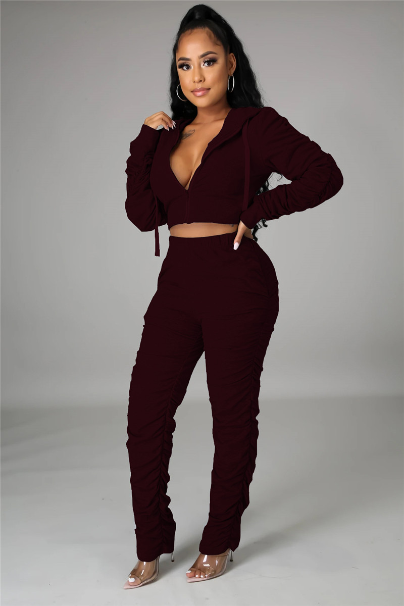 Plus size 3X Women jogger suits solid color tracksuits long sleeve hooded jacket+stack pants two pieces set fall winter black outfits 4440