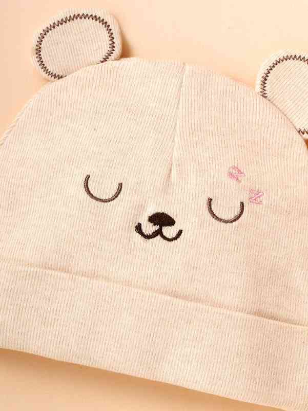 Baby Bear Ear Decor Embroidery Detail Hat SHE03