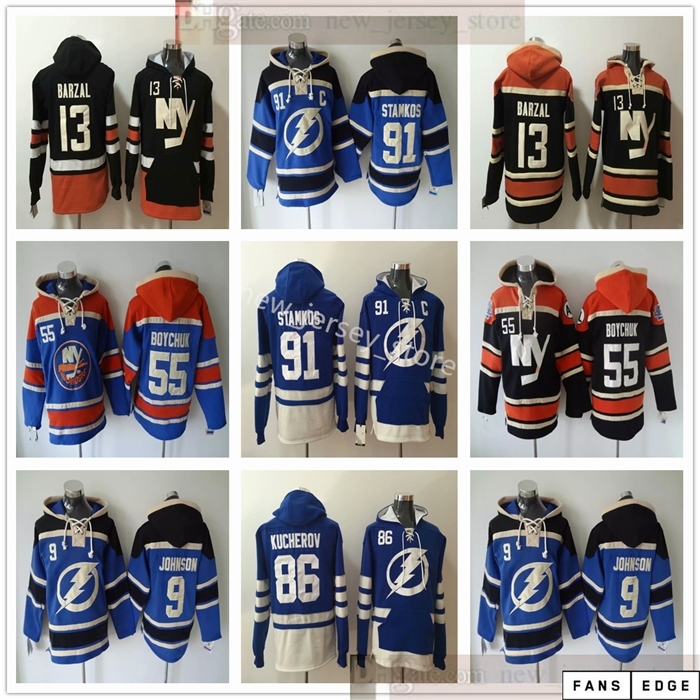 Tampa Bay Lightning Hockey Hoodies Jerseys 91 Steven Stamkos 9 Tyler Johnson 86 Nikita Kucherov Islanders 13 Mathew Barzal 55 Johnny Boychuk, Same as picture
Tampa Bay Lightning Hockey Hoodies Jerseys 91 Steven Stamkos 9 Tyler Johnson 86 Nikita Kucherov Islanders 13 Mathew Barzal 55 Johnny Boychuk, Same as picture