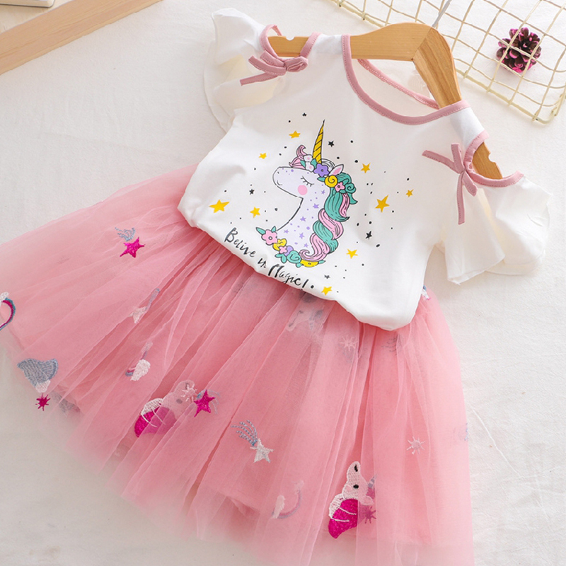 Unicorn Dress for Baby Girl Clothes Summer Clothes Princess Children Clothing Sets Kids Dresses for Girls 2 3 4 5 6 7 Years LJ200916