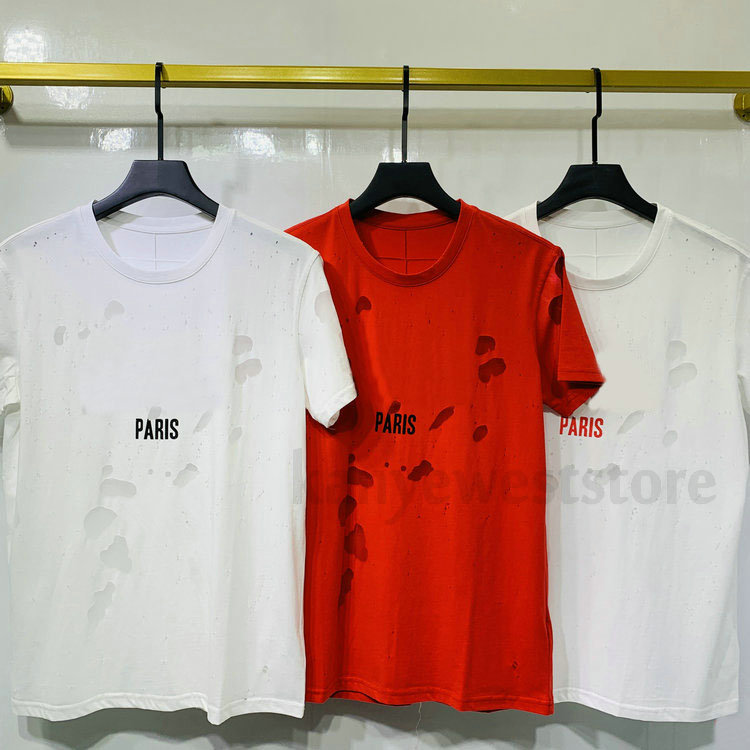 New arrival Luxury Europe Paris Broken Holes t shirt Two layer fabric Tshirt Men Women big letter Print T Shirt Designer tshirts Cotton Tee, Black with red letter tee
New arrival Luxury Europe Paris Broken Holes t shirt Two layer fabric Tshirt Men Women big letter Print T Shirt Designer tshirts Cotton Tee, Black with red letter tee