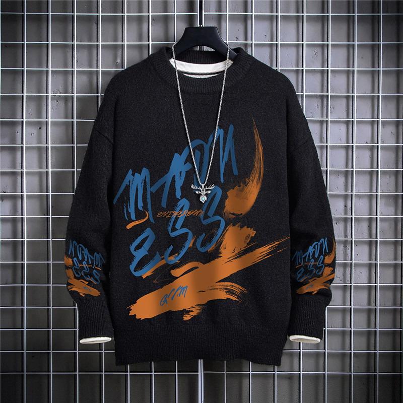 Hip Hop Sweater Men Women Printing Thicken Casual Loose Knitted Pullover Autumn Winter Men's Sweater O-Neck Plus OverSize 5XL, Black
Hip Hop Sweater Men Women Printing Thicken Casual Loose Knitted Pullover Autumn Winter Men's Sweater O-Neck Plus OverSize 5XL, Black