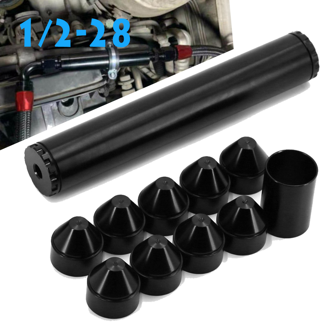10 inch Fuel Filter 1/2-28 Car Solvent Trap New Aluminum for NAPA 4003 WIX 24003 Titanium and Black
10 inch Fuel Filter 1/2-28 Car Solvent Trap New Aluminum for NAPA 4003 WIX 24003 Titanium and Black
