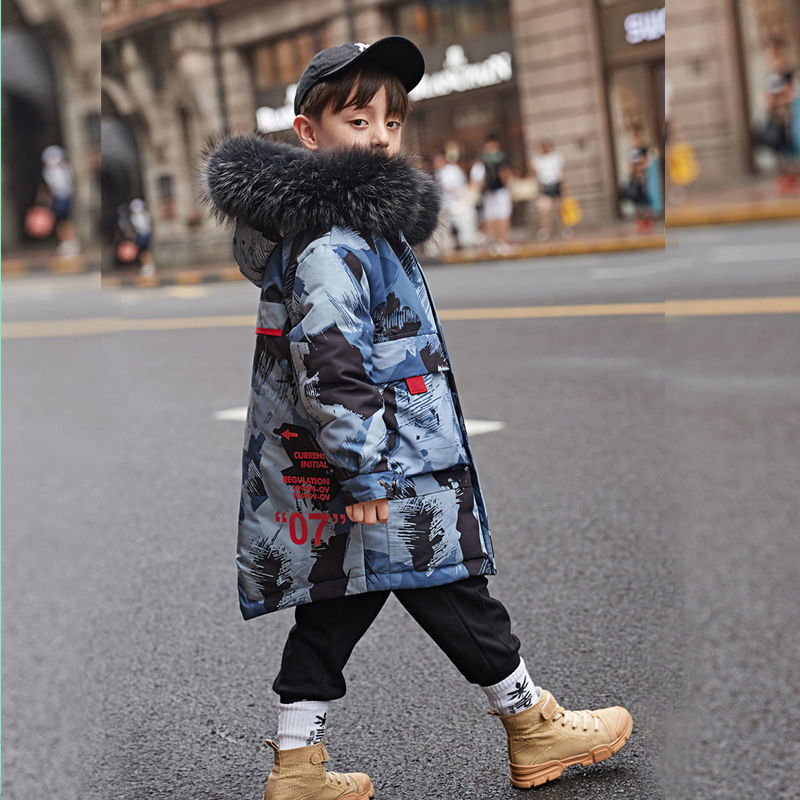 10 11 12 Years Teen Boys Camouflage Padded Fur Hooded Coats Winter Disguise Jacket Kids Teenage Clothes Outerwear Outfits 201126