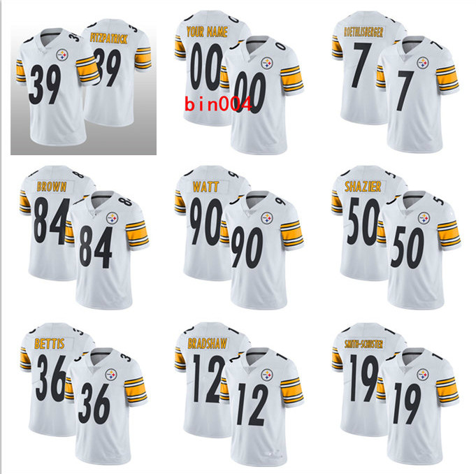 PittsburghSteelersMEN WOMEN YOUTH Ben Roethlisberger Minkah Fitzpatrick James Conner Limited Road Jersey Football White, Black;red