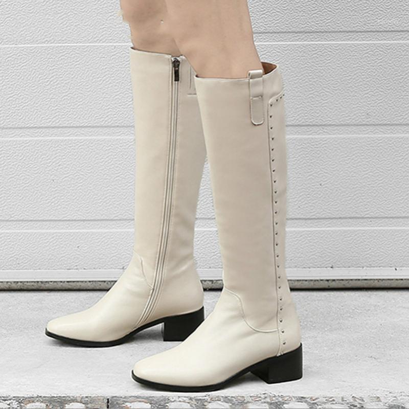 Rivet Real Leather Mid Heel Boots Lady Knee-High Boots Women Shoes Round Toe Thick Heels Zip Long Winter Gray 401, Beige
Rivet Real Leather Mid Heel Boots Lady Knee-High Boots Women Shoes Round Toe Thick Heels Zip Long Winter Gray 401, Beige