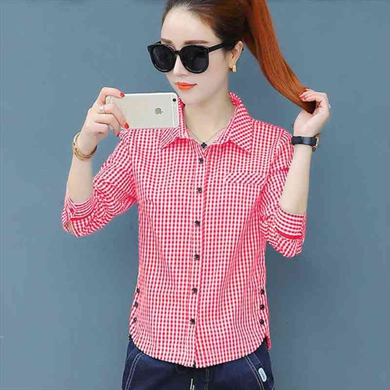 Chic Early Autumn Checker Long Sleeve Shirt Womens Bottom Womens Shirt Top Blouse Office Regular Full Plaid Df2257, White
Chic Early Autumn Checker Long Sleeve Shirt Womens Bottom Womens Shirt Top Blouse Office Regular Full Plaid Df2257, White