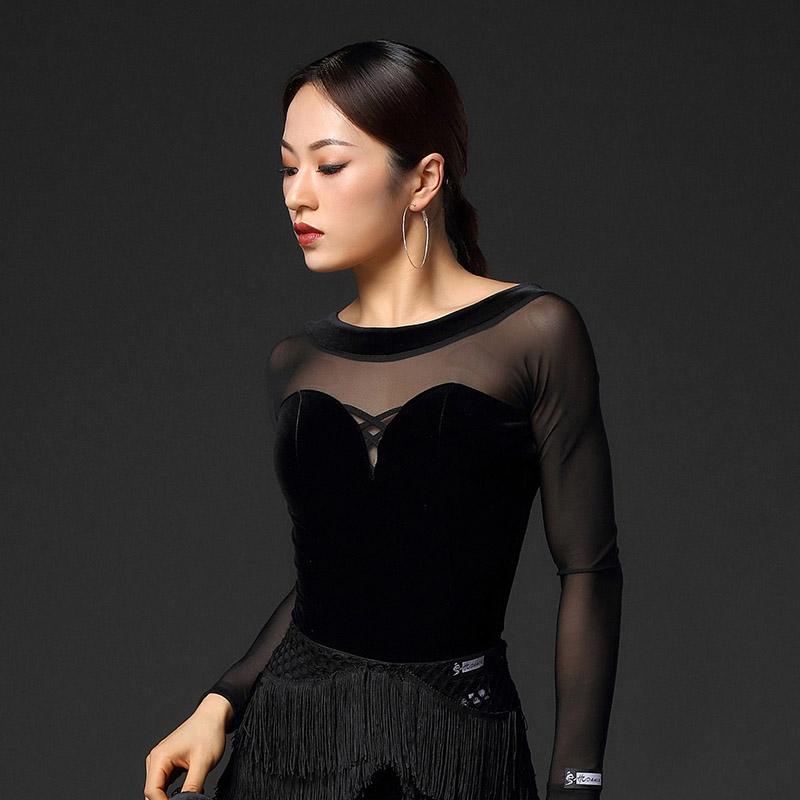 New Latin Dance Tops For Women Sexy Mesh Long Sleeved Leotard Female Adult Stage Dancing Shirt Ballroom Dance Bodysuit DWY3279, Black
New Latin Dance Tops For Women Sexy Mesh Long Sleeved Leotard Female Adult Stage Dancing Shirt Ballroom Dance Bodysuit DWY3279, Black