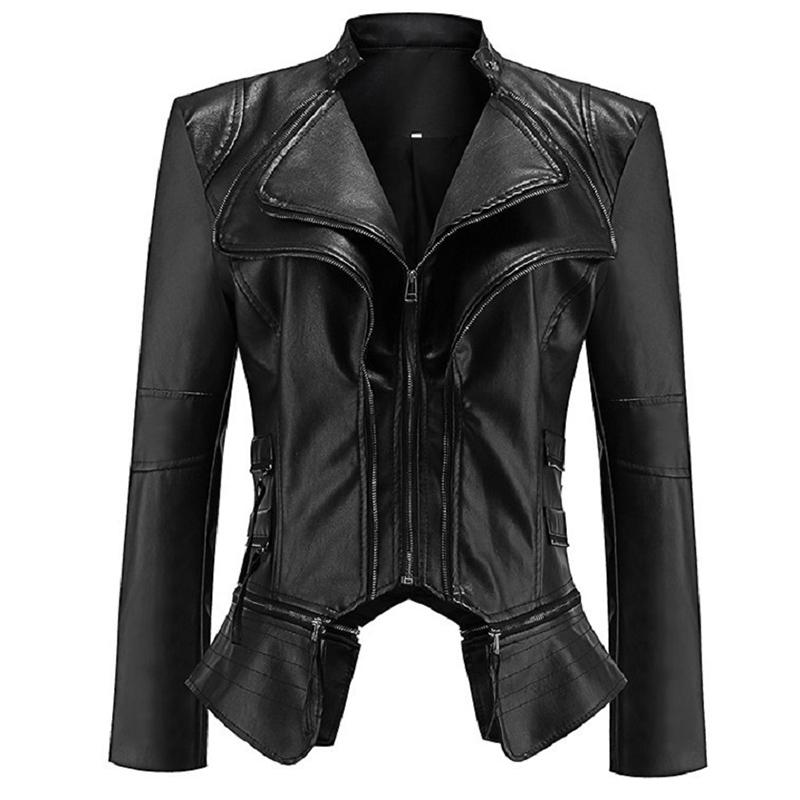 Spring Autumn Women faux leather Jacket Female Gothic PU Coat black red Motorcycle Jackets zipper jackets outwear moto Coats
Spring Autumn Women faux leather Jacket Female Gothic PU Coat black red Motorcycle Jackets zipper jackets outwear moto Coats