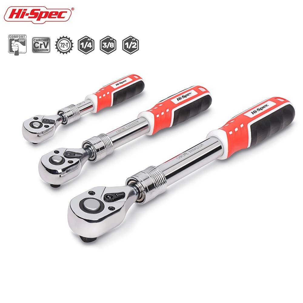 Hi-Spec Torque Ratchet Wrench 1/4 3/8 1/2 Inch Socket Wrench Flexible Adjustable Spanner Hand Tools Wrenches
Hi-Spec Torque Ratchet Wrench 1/4 3/8 1/2 Inch Socket Wrench Flexible Adjustable Spanner Hand Tools Wrenches