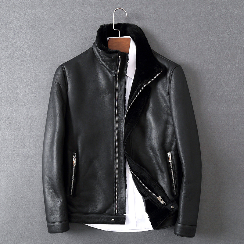 2020 Winter Coat Royal Leather for Men Genuine Sheepskin Short Goatleneck Motorcycle Jacket High Clothes Jn8s, Black
2020 Winter Coat Royal Leather for Men Genuine Sheepskin Short Goatleneck Motorcycle Jacket High Clothes Jn8s, Black