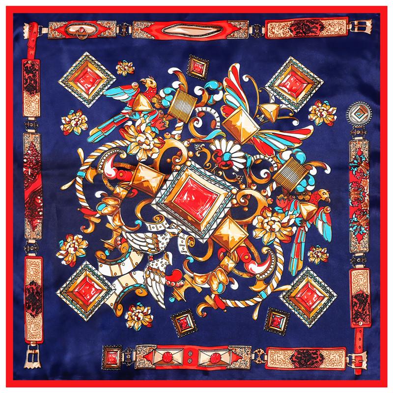 POBING Silk Scarf Women Gem Print Silk Foulards Female Neckerchief Small Bandana Square Scarves Lady Accessories 60*60CM
POBING Silk Scarf Women Gem Print Silk Foulards Female Neckerchief Small Bandana Square Scarves Lady Accessories 60*60CM