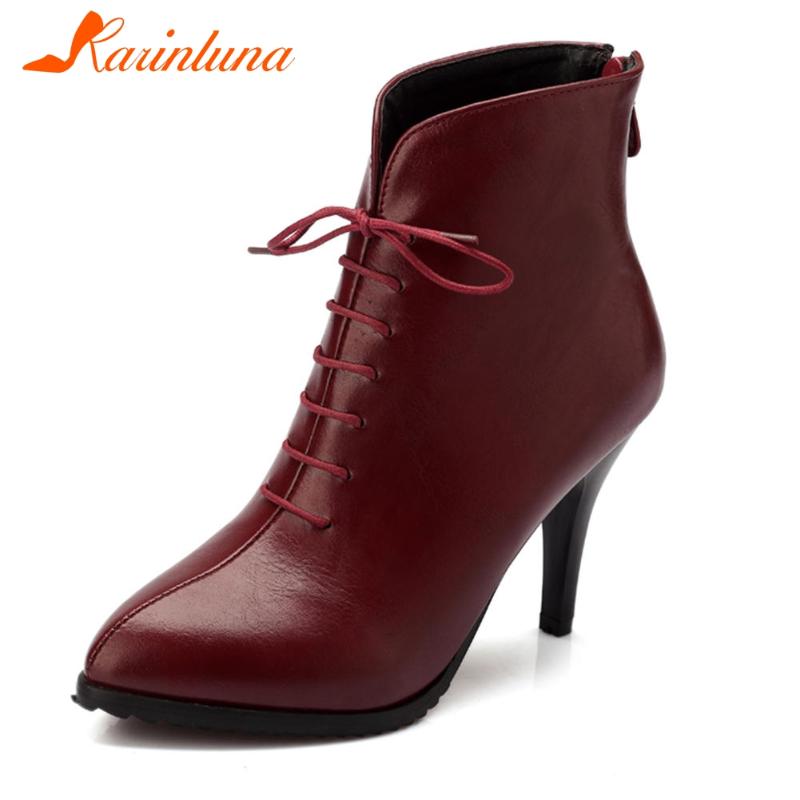 Karin 2020 Big Size 39 women shoes Spike Heels Cross-tied Pointed Toe Ankle Zipper Short Plush Solid Autumn Boots, Black
Karin 2020 Big Size 39 women shoes Spike Heels Cross-tied Pointed Toe Ankle Zipper Short Plush Solid Autumn Boots, Black