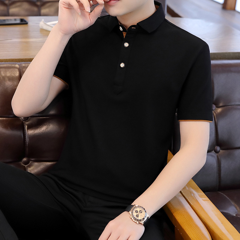 Men's Polo Shirt Korean Slim Fit Short Sleeve Lapel T-shirt Casual Pure Color Cotton Summer Top Sweat Absorption and Ventilation, White;black
Men's Polo Shirt Korean Slim Fit Short Sleeve Lapel T-shirt Casual Pure Color Cotton Summer Top Sweat Absorption and Ventilation, White;black