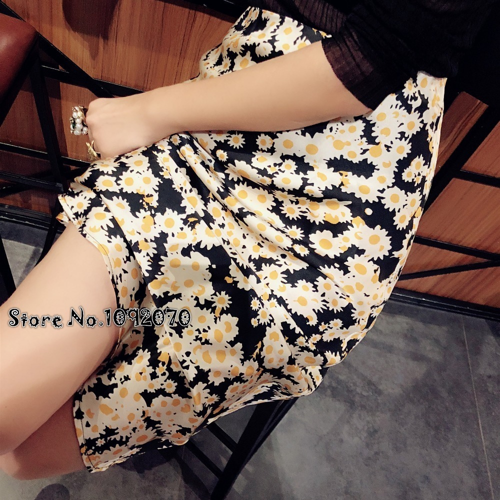 Women Elasticized Waist Band 34 length 100% Silk Satin The Naomi Flower Power The Naomi Slip Skirt T200113