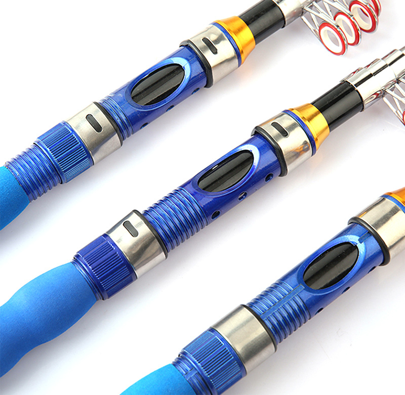 Portable Telescopic Fishing Rod FRP Fiber Pole Sea Boat Rock FishRod high Quality Reel 1.5m/1.9m/2.3M 220224