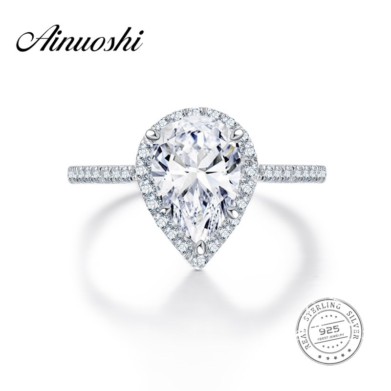 AINUOSHI 2 Carat Classic Pear Cut Engagement Ring 925 Sterling Silver Aneis Feminino Jewelry Wedding Pave Setting nscd Halo Ring Y200106, Slivery;golden
AINUOSHI 2 Carat Classic Pear Cut Engagement Ring 925 Sterling Silver Aneis Feminino Jewelry Wedding Pave Setting nscd Halo Ring Y200106, Slivery;golden
