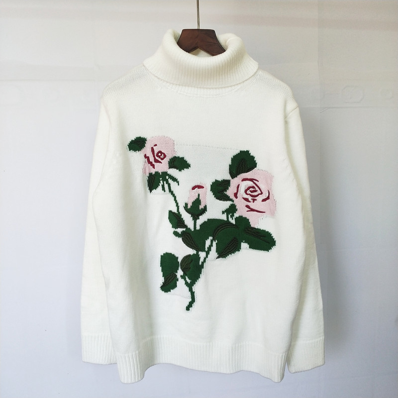High Quality Women's Sweater Designer Long Sleeve Knitting Embroidery Flower Pullover High Neck Thickening Fresh Sweet Sweater for Women, Black
High Quality Women's Sweater Designer Long Sleeve Knitting Embroidery Flower Pullover High Neck Thickening Fresh Sweet Sweater for Women, Black